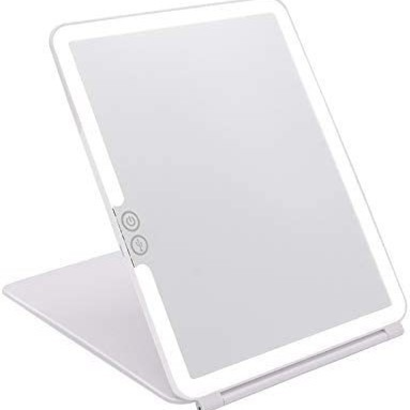 Folding Mirror Manufacturer - Portable Large LED Flip Cover Dormitory Use
