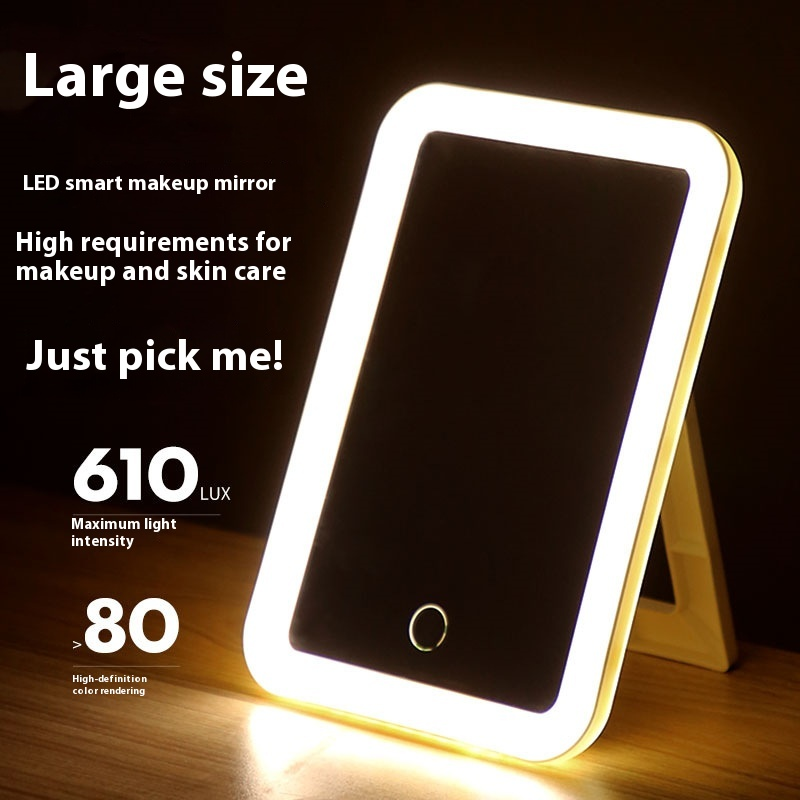 Beauty Mirror Supplier - LED Lighted Magnification Foldable Trifold Stand