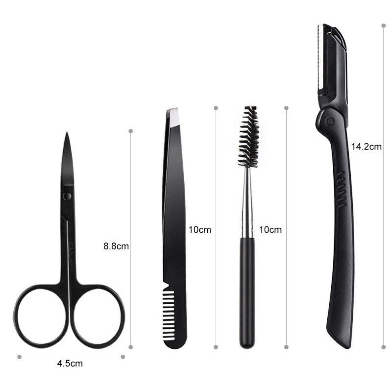 Eyebrow Trimmer Supplier - 11 in 1 Stainless Steel Folding Beginner Tool