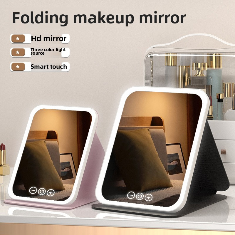 LED Makeup Mirror Factory - Portable Foldable 1x Magnification Dormitory Office