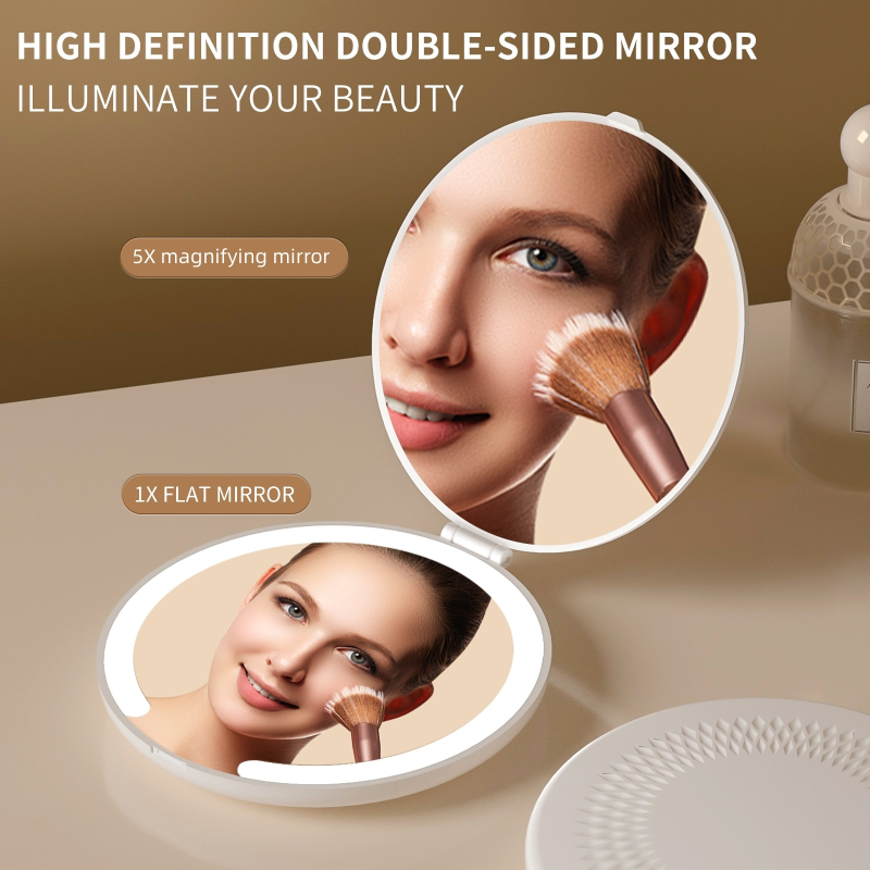 Mini Makeup Mirror Wholesale - Portable LED Flip Design Travel Friendly