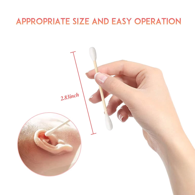 Bamboo Cotton Swabs Supplier - Double-Pointed Premium Wooden Cotton Buds
