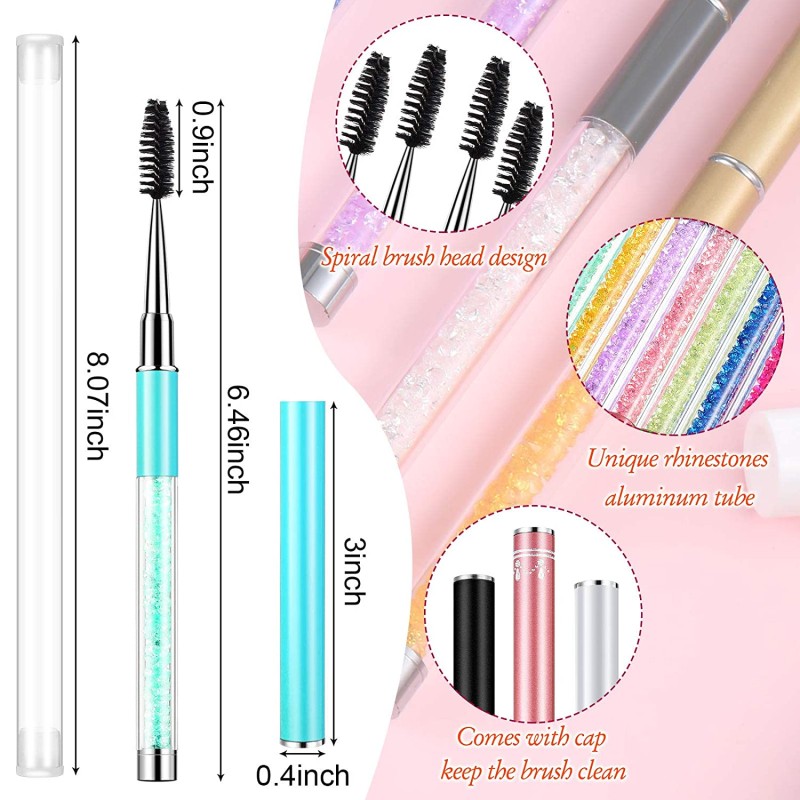 Eyelash Brush Factory - Fine Stylish Spoolie with Cap Mascara Protection