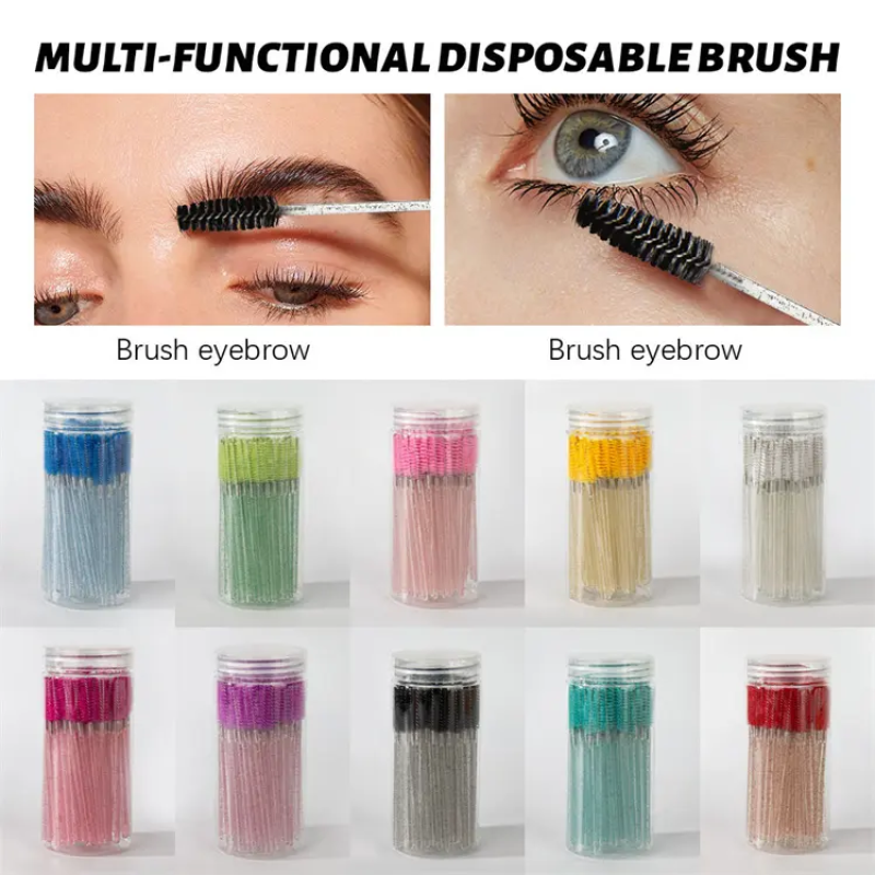 Disposable Eyelash Brush Manufacturer - 100pcs/Bottle Hygienic Mascara Use