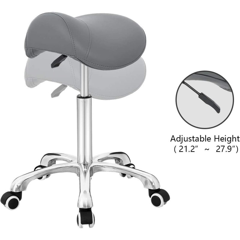 Hydraulic Stool Wholesale - Adjustable Rolling White Leather Barber Salon
