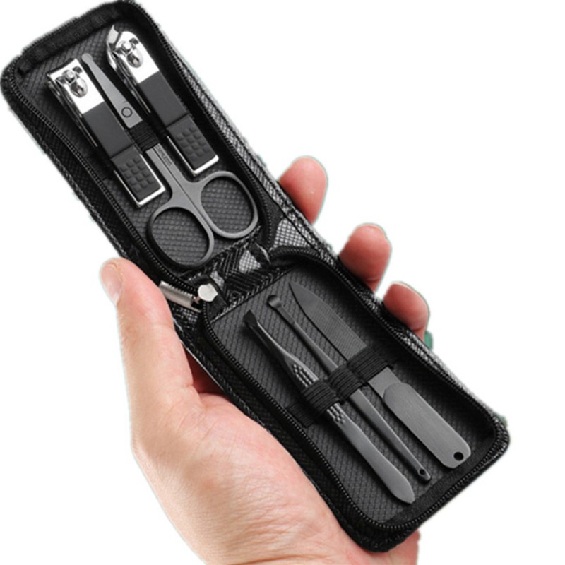 Manicure Set Supplier - 6pcs Customizable Logo Nail Clippers Zipper Bag