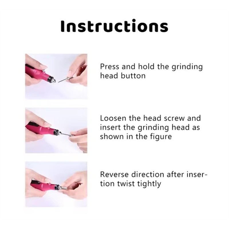 Nail Drill Machine Factory - Portable Electric 30000 RPM Stainless Steel Head