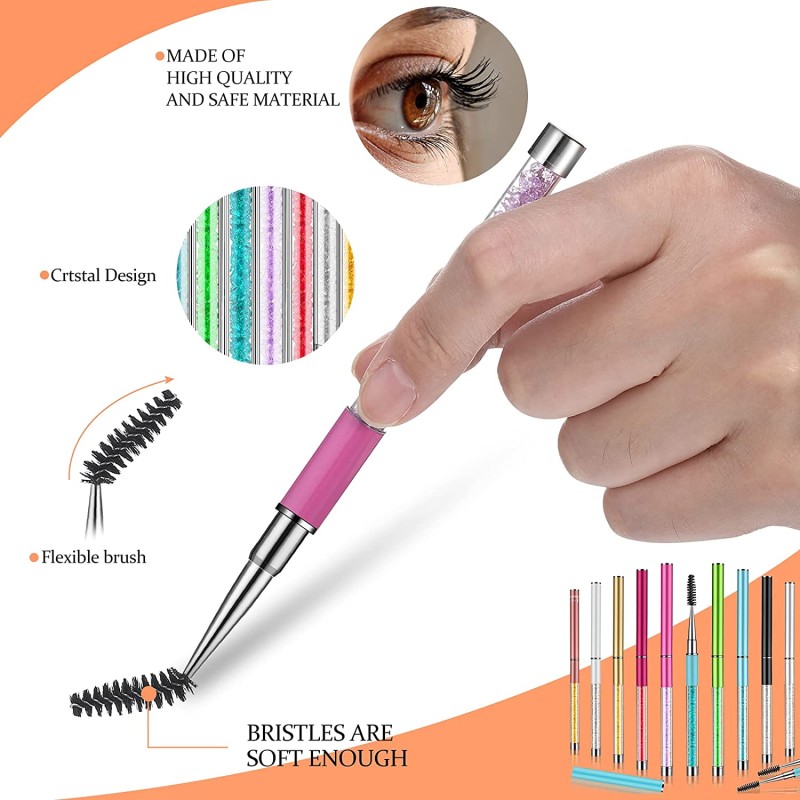 Eyelash Brush Factory - Fine Stylish Spoolie with Cap Mascara Protection