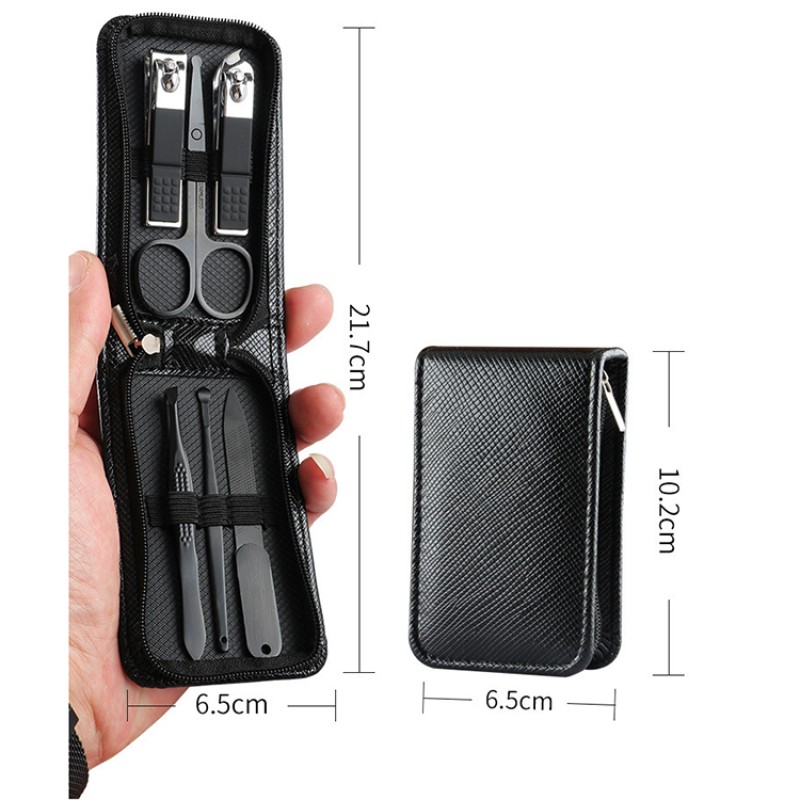 Manicure Set Supplier - 6pcs Customizable Logo Nail Clippers Zipper Bag
