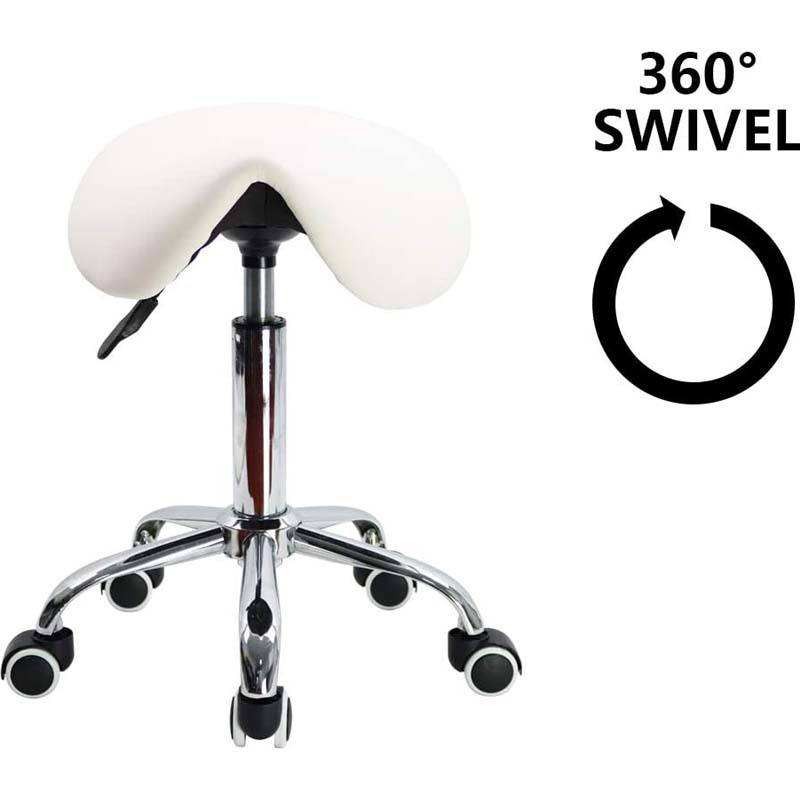Salon Stool Supplier - Waterproof Leather Saddle Chair Wheels Permanent Makeup