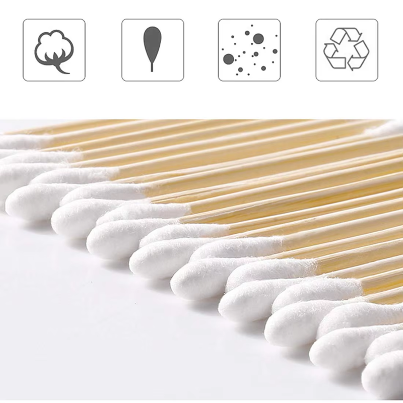Bamboo Cotton Swabs Supplier - Double-Pointed Premium Wooden Cotton Buds