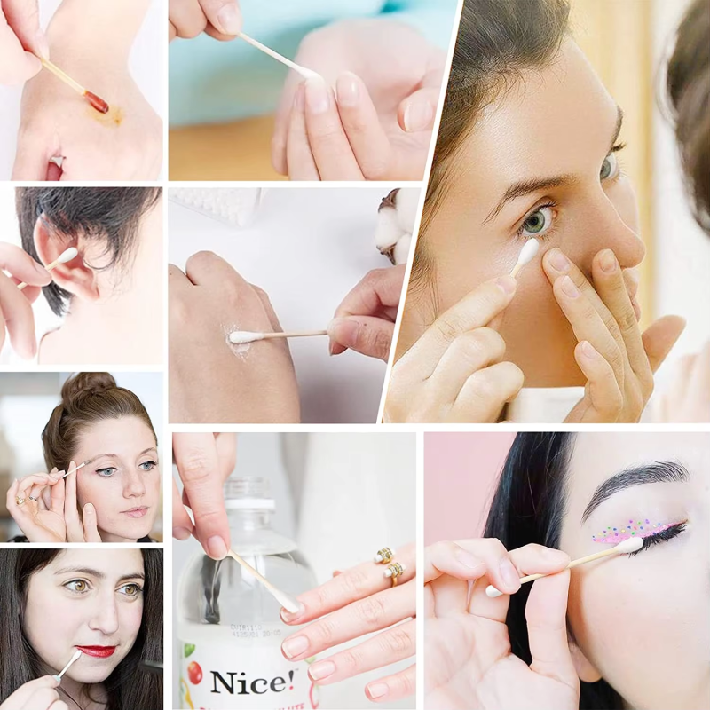 Bamboo Cotton Swabs Supplier - Double-Pointed Premium Wooden Cotton Buds