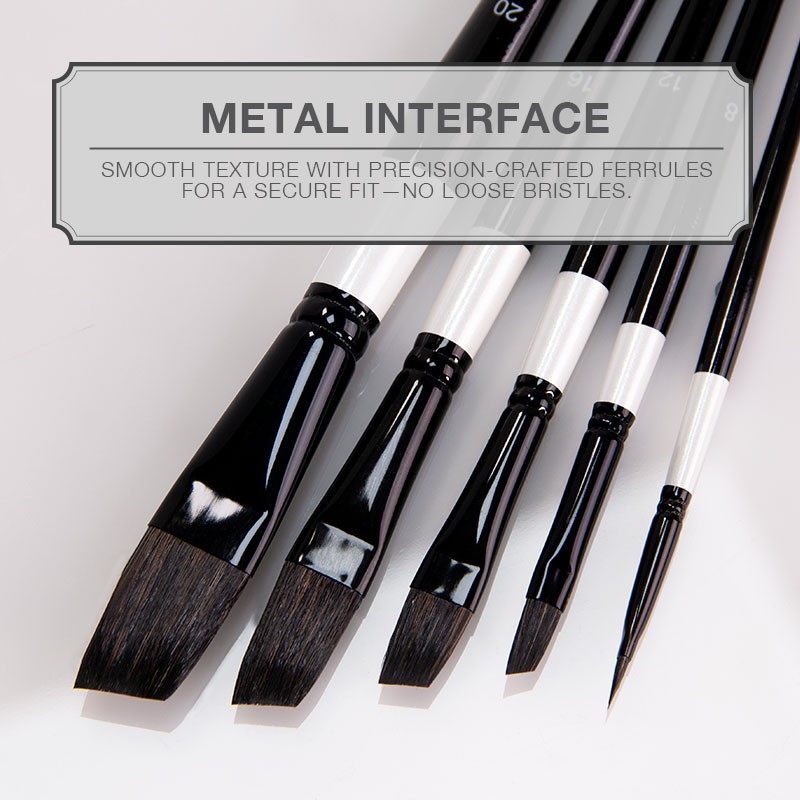 Oil Painting Brushes Factory - Wholesale 5pset Hog Bristle Canvas