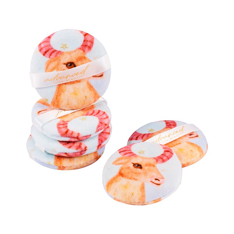 Loose Powder Puff Supplier - Ultra Soft Printed Velvet Round