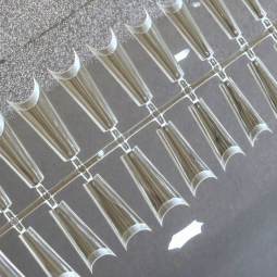 Nail Tips Supplier - Clearance Transparent Coffin Pattern Half Cover