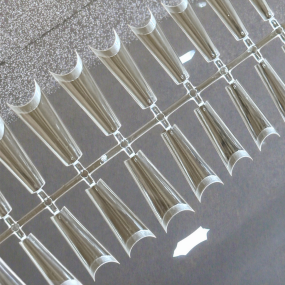 Nail Tips Supplier - Clearance Transparent Coffin Pattern Half Cover