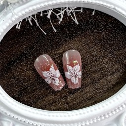 Coffin Nail Tips Wholesale - Luxury 24pcs 3D ABS Coffin Square Pattern Press