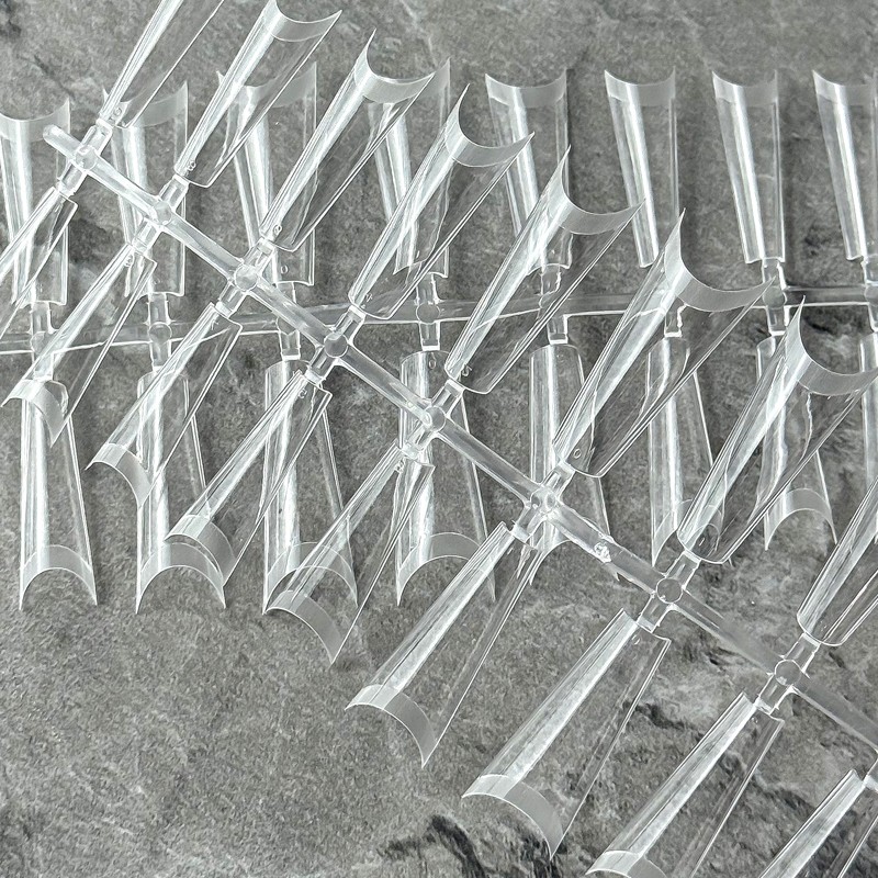 Gel Nail Tips Manufacturer - Promotional Transparent Coffin Half Cover