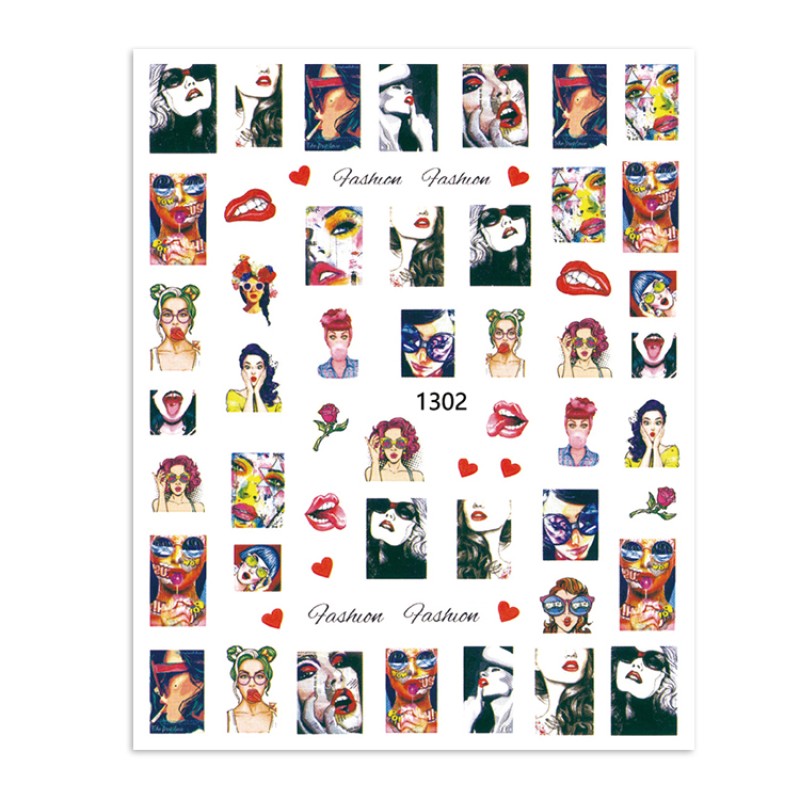 Lips Nail Stickers Manufacturer - Wholesale Sexy Design Waterproof Heart