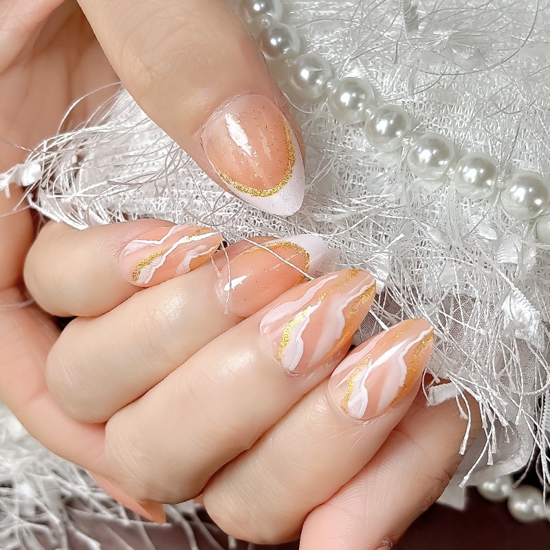 Ballerina Nail Tips Manufacturer - Luxury Designer 24Pcs ABS Press on Nails