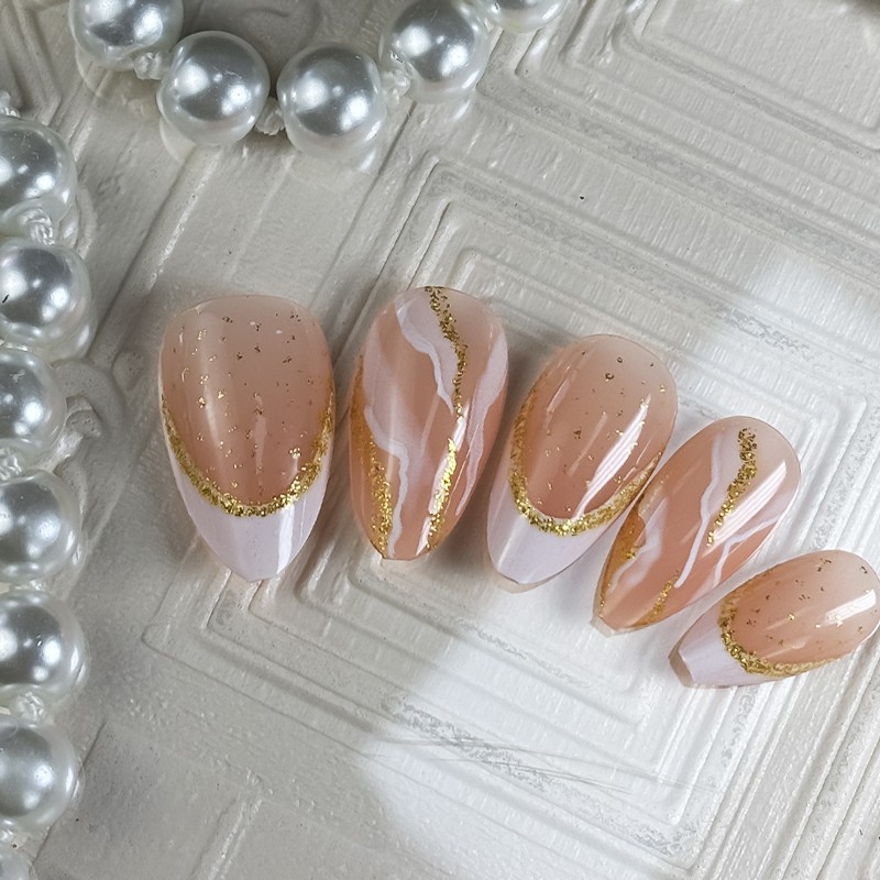 Ballerina Nail Tips Manufacturer - Luxury Designer 24Pcs ABS Press on Nails