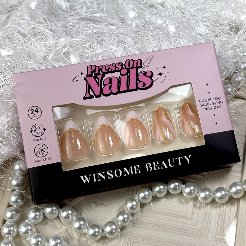 Ballerina Nail Tips Manufacturer - Luxury Designer 24Pcs ABS Press on Nails