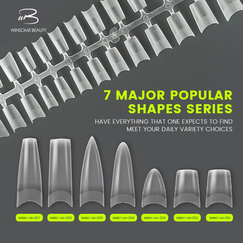 Salon Gel Tips Manufacturer - Hot Selling 7 Style Half Coverage Full Matte