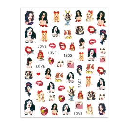 Valentine Nail Stickers Manufacturer - 3D Black White Gold Silver French