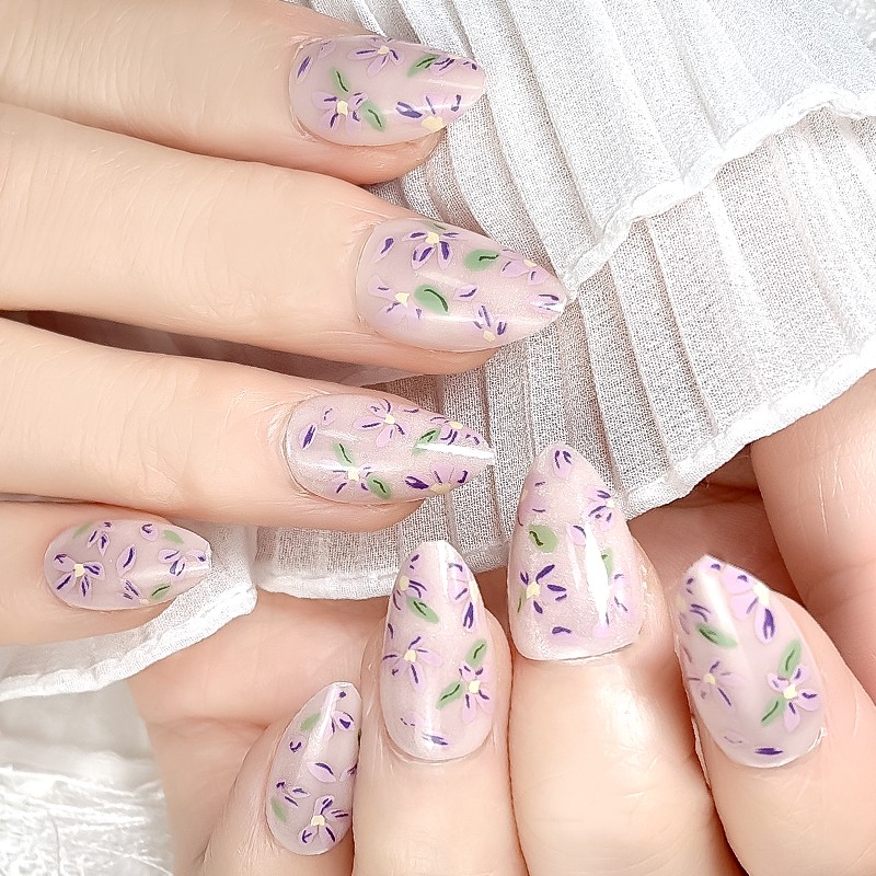 Cat Eye Nail Tips Factory - Luxury Designer Almond Press 24Pcs High Quality