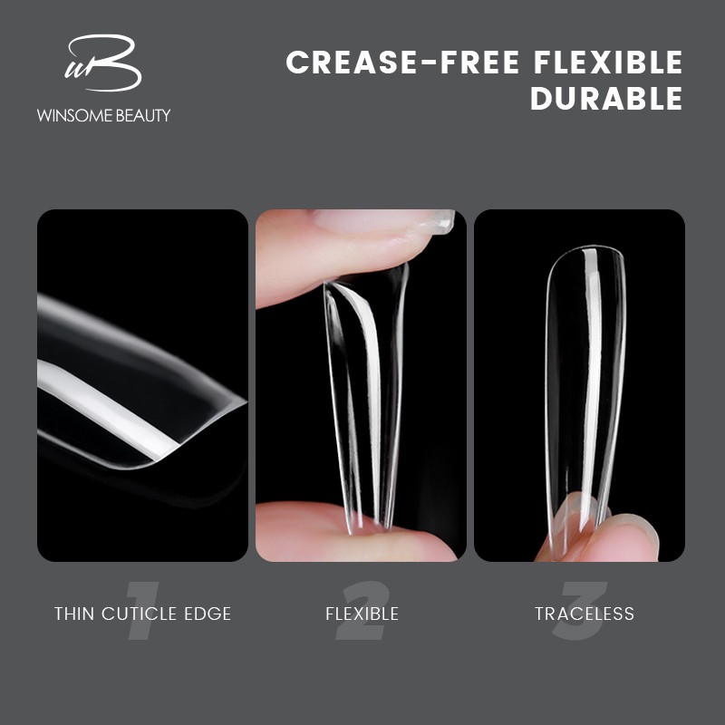 Nail Tip Boxes Manufacturer - Wholesales 500pcs Full Cover Coffin Almond