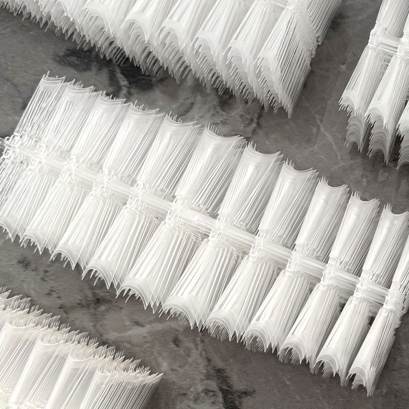 Gel Nail Tips OEM - Transparent Coffin Half Cover Super Fingers Extension