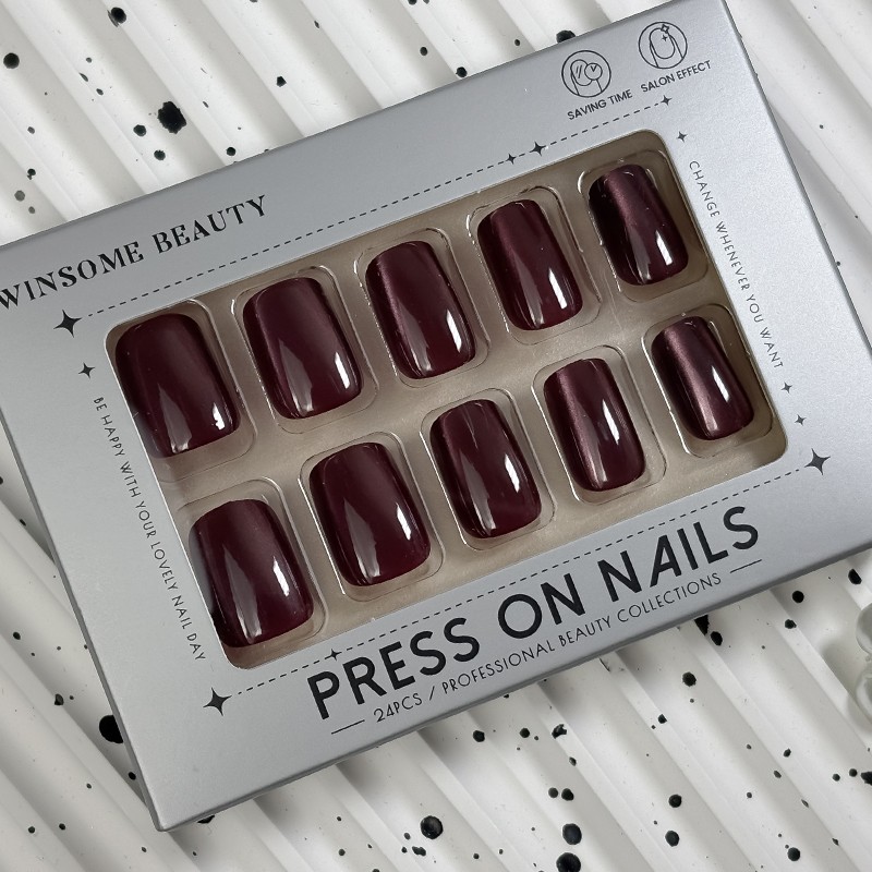 Acrylic Press Nails Manufacturer - 2025 Hot Selling 24pcs Short Square Boxes