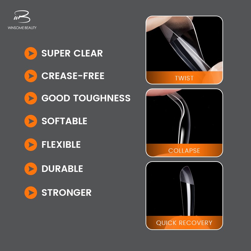 Soft Gel X Tips Supplier - Crystal Half Pre-etched Best Vendor Matte