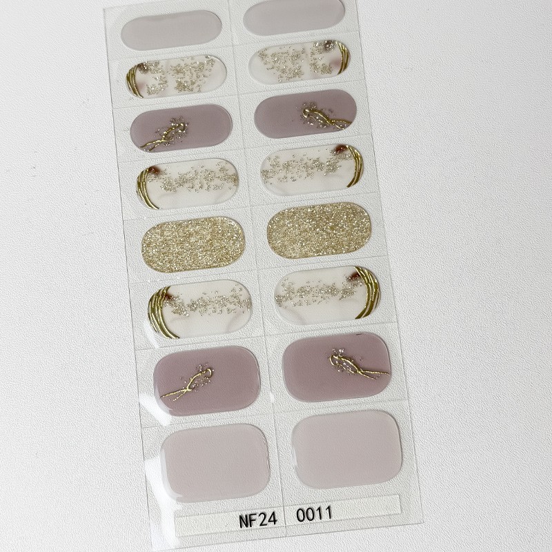 UV Gel Strip Sticker Factory - Golden Glitter Non-Toxic Waterproof Hot Art