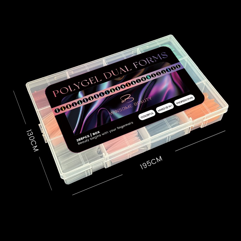 Dual Nail Forms Factory - Professional 12 Colors 144pcs/Box Custom Logo