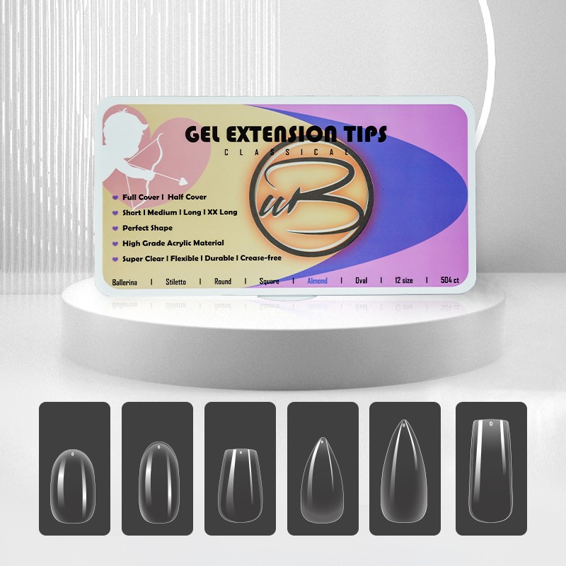 Nail Tip Boxes Manufacturer - Wholesales 500pcs Full Cover Coffin Almond