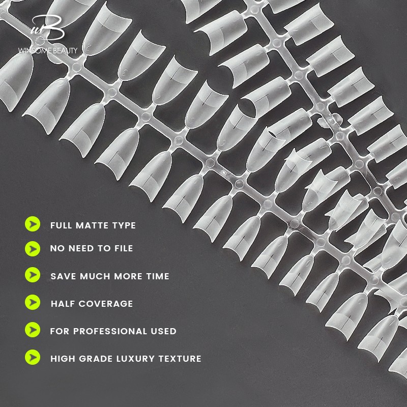 Salon Gel Tips Manufacturer - Hot Selling 7 Style Half Coverage Full Matte