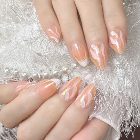 Ballerina Nail Tips Manufacturer - Luxury Designer 24Pcs ABS Press on Nails