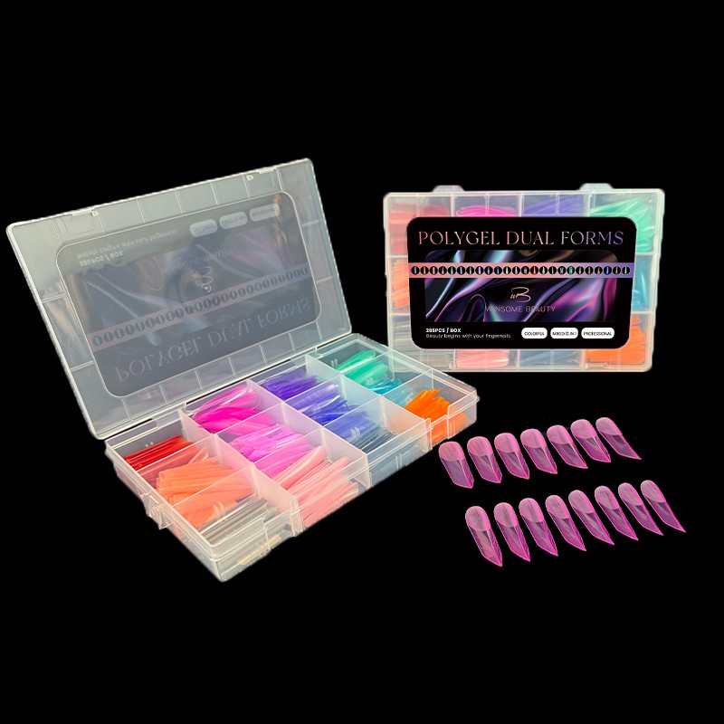 Dual Nail Forms Factory - Professional 12 Colors 144pcs/Box Custom Logo