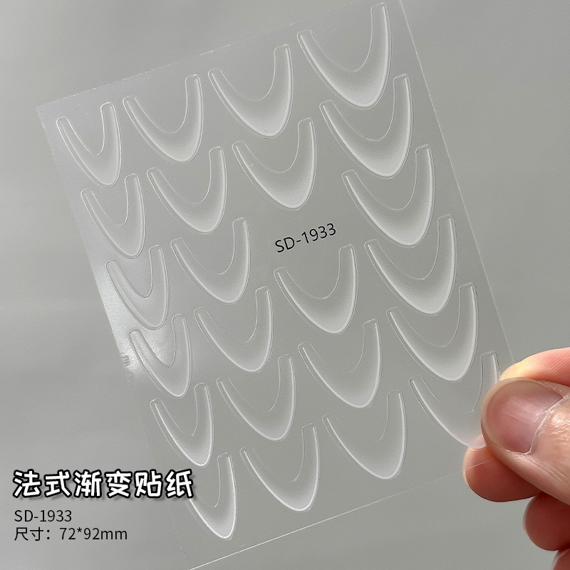 Nail Sticker Manufacturer - French Gradient Smiling Line 3D Red Black Stripe