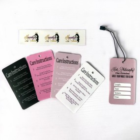 Hang Tags Supplier - Custom Recycled Paper Hangtag Wig Bundle Extensions