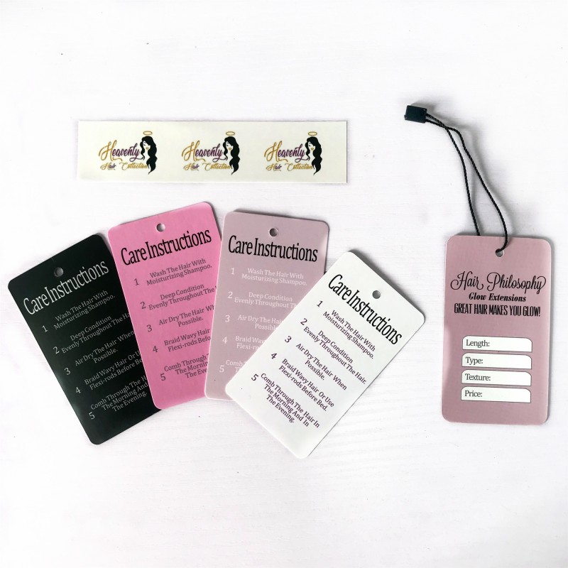 Hang Tags Supplier - Custom Recycled Paper Hangtag Wig Bundle Extensions