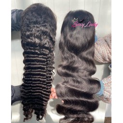 Lace Front Wigs Supplier - Natural Black HD Lace Body Wave Pre Plucked