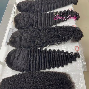 Lace Closure Wig Supplier - Glueless HD Lace Straight Deep Wave Burmese Curly