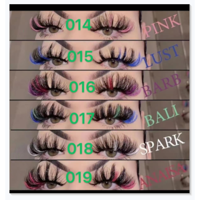 Color Eyelashes Factory - Wholesale Private Label Color Mink 25mm Colorful