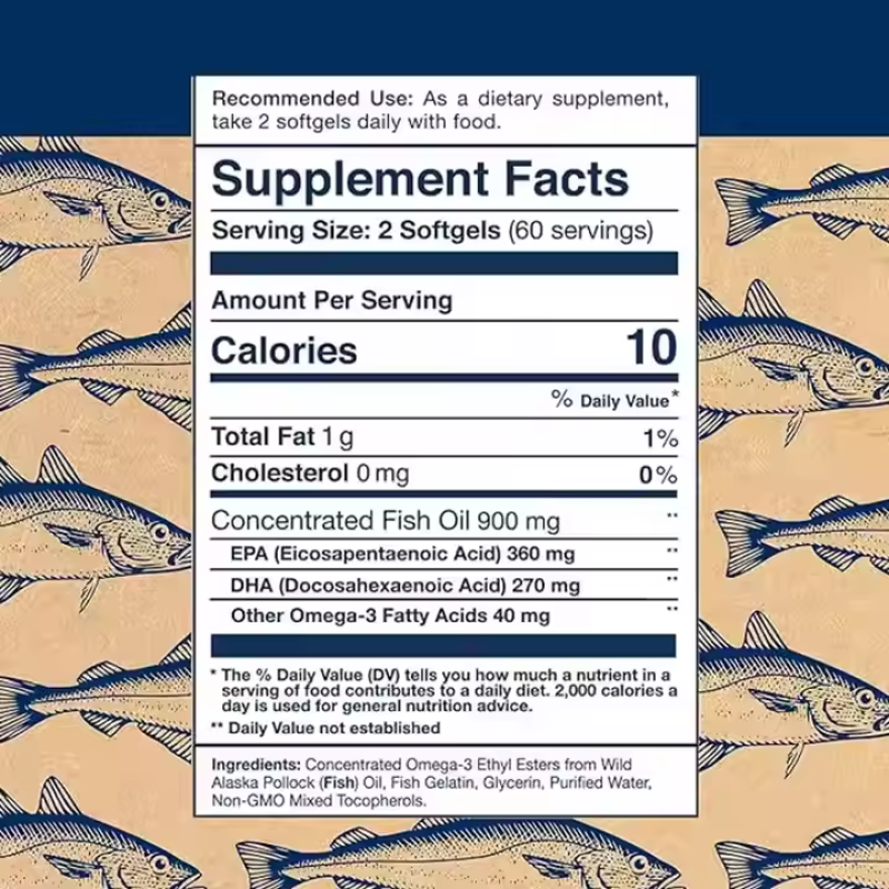 Omega-3 Fish Oil Factory - OEM Double-Strength 630mg EPA DHA