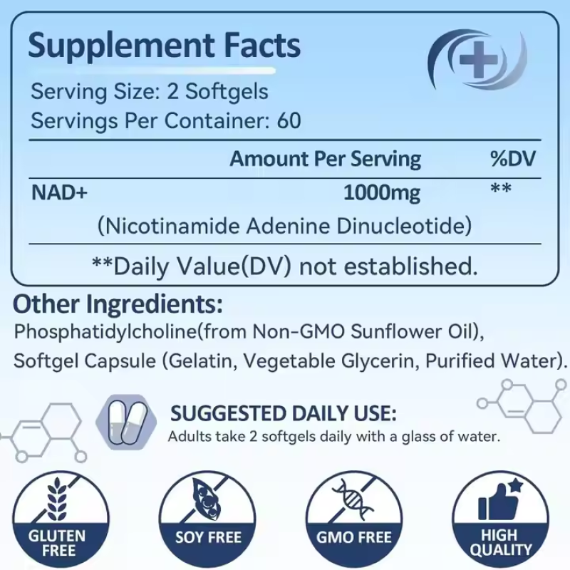 NAD+ Capsules Factory - Factory OEM Liposomal NAD Booster 1000mg