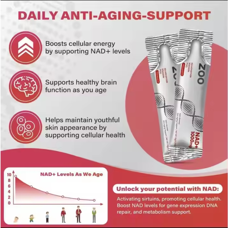 NAD+ Oral Liquid Factory - OEM 1000mg Berry Flavor Drink Mix