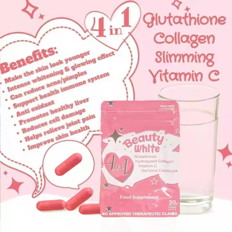 Skin Whitening Capsules Manufacturer - 4 in 1 Beauty White L-GLUTATHIONE