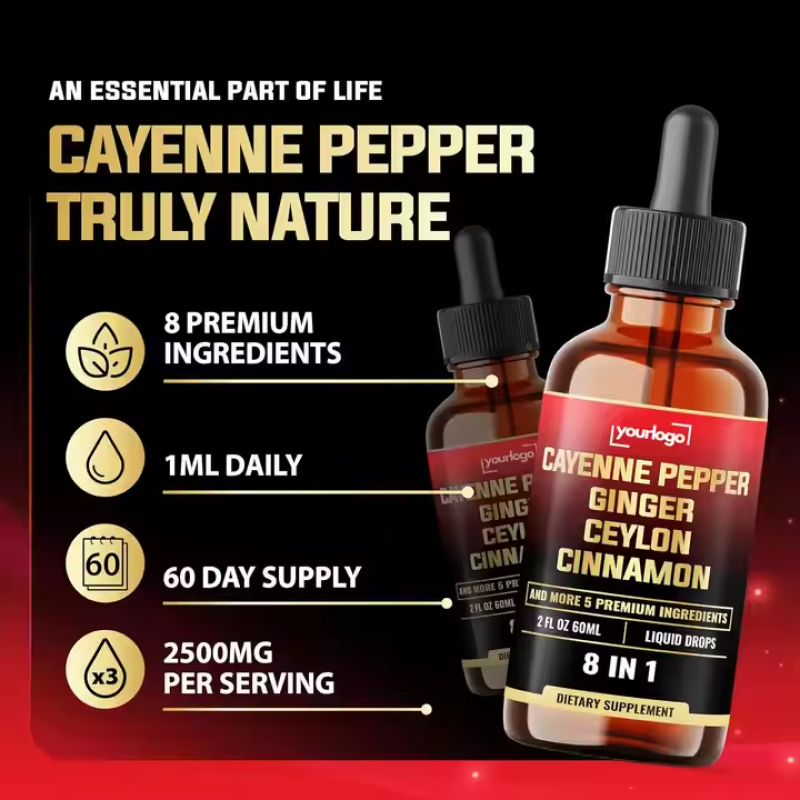 Herbal Drops Manufacturer - ODM 8 in 1 Cayenne Pepper Liquid Drops